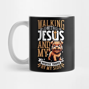 Jesus and dog - Norfolk Terrier Mug